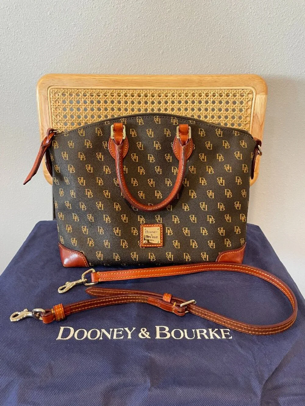 Dooney & Bourke Monogram Domed Satchel Signature Print